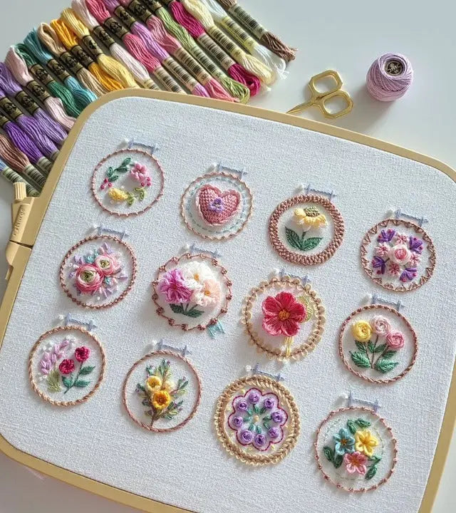 12-Design Floral Embroidery Starter Kit - product view 1
