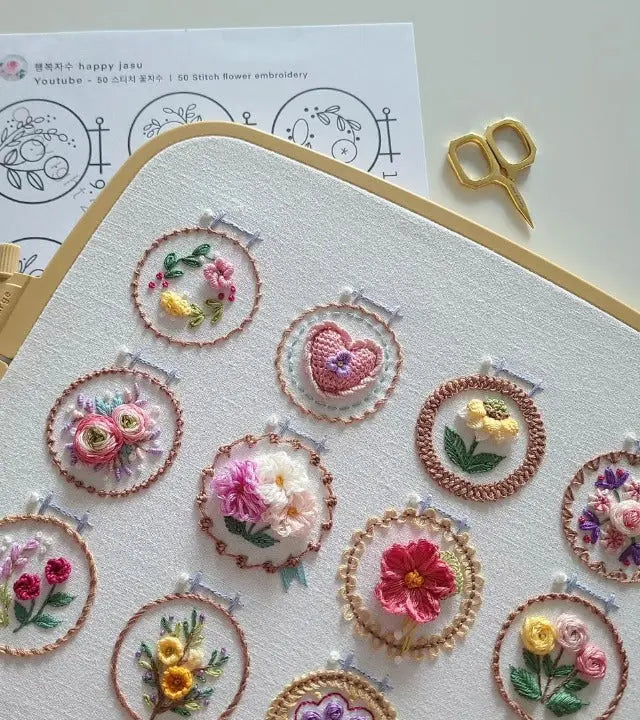 12-Design Floral Embroidery Starter Kit - product view 5