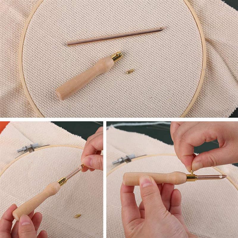 Wooden-Handle Interchangeable Embroidery Needle Kit - product view 3