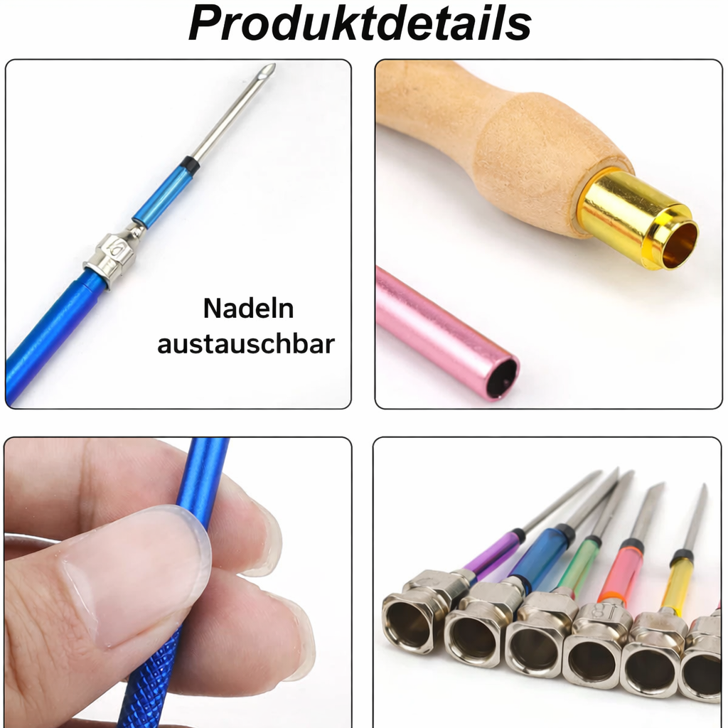 Wooden-Handle Interchangeable Embroidery Needle Kit - product view 6