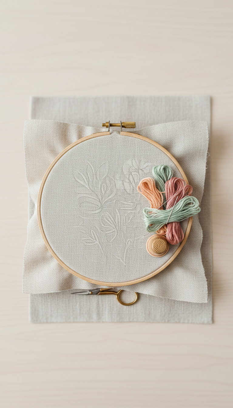 DIY Embroidery Hoop Kit with Illustrated Guide