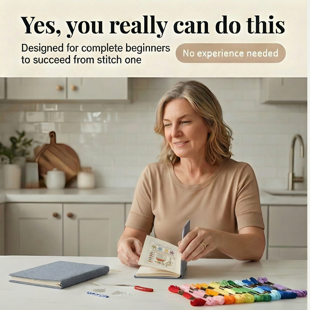 106-Stitch Embroidery Practice Book Kit - product view 7