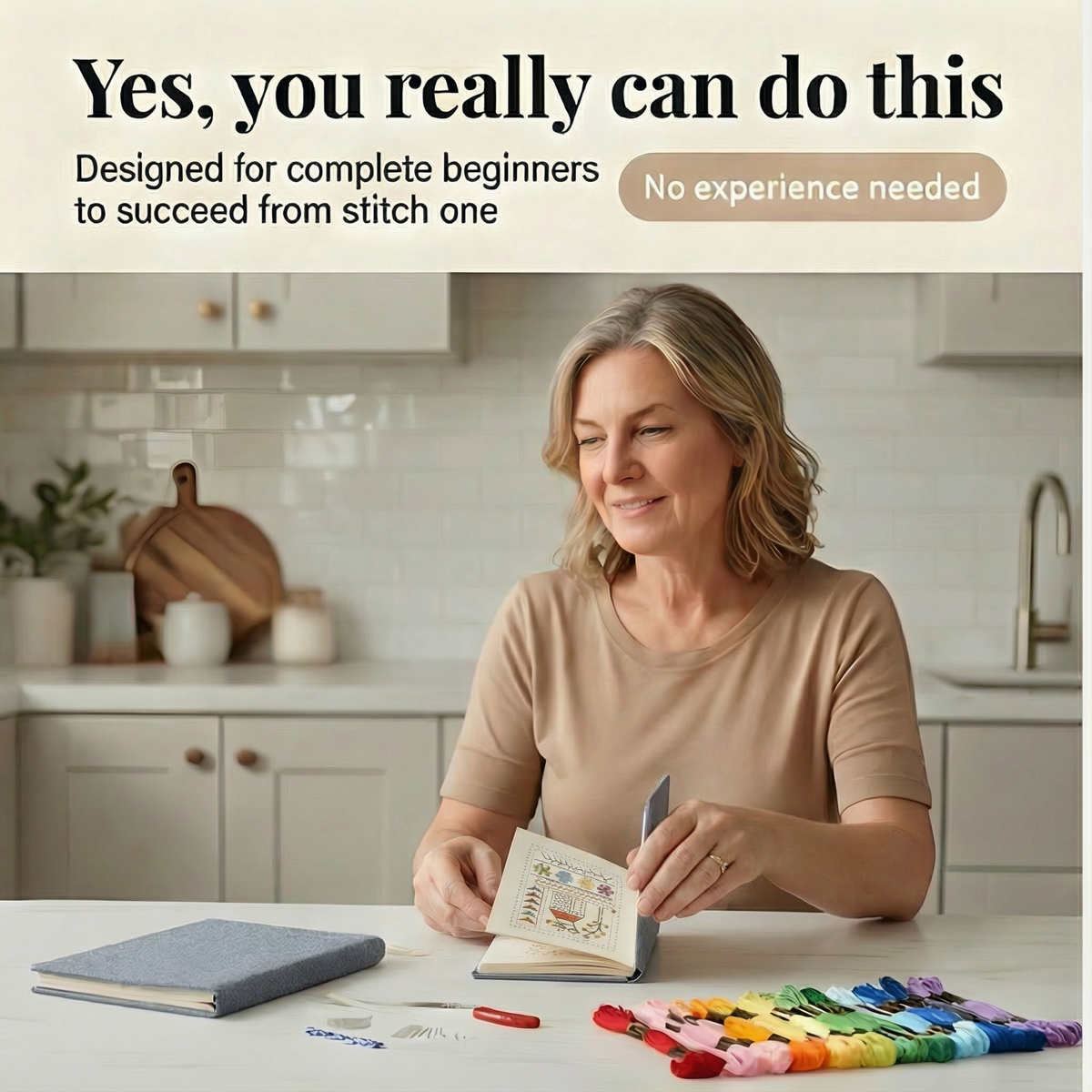 106-Stitch Embroidery Practice Book Kit - product view 7