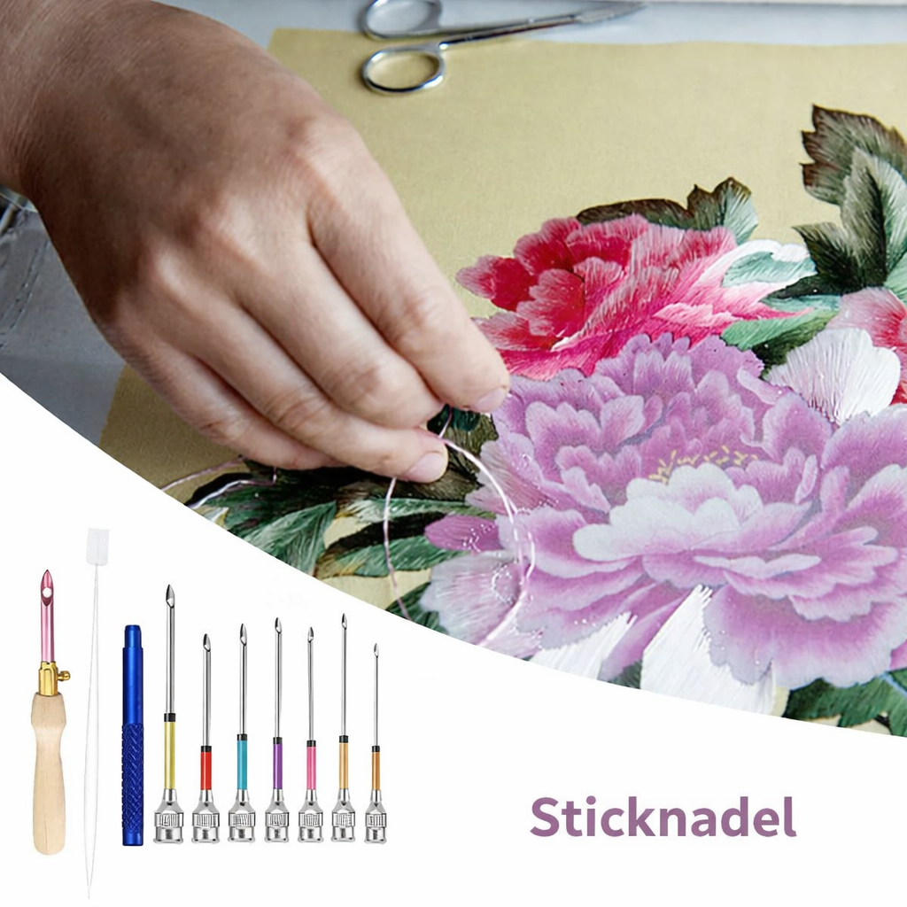 Wooden-Handle Interchangeable Embroidery Needle Kit - product view 1