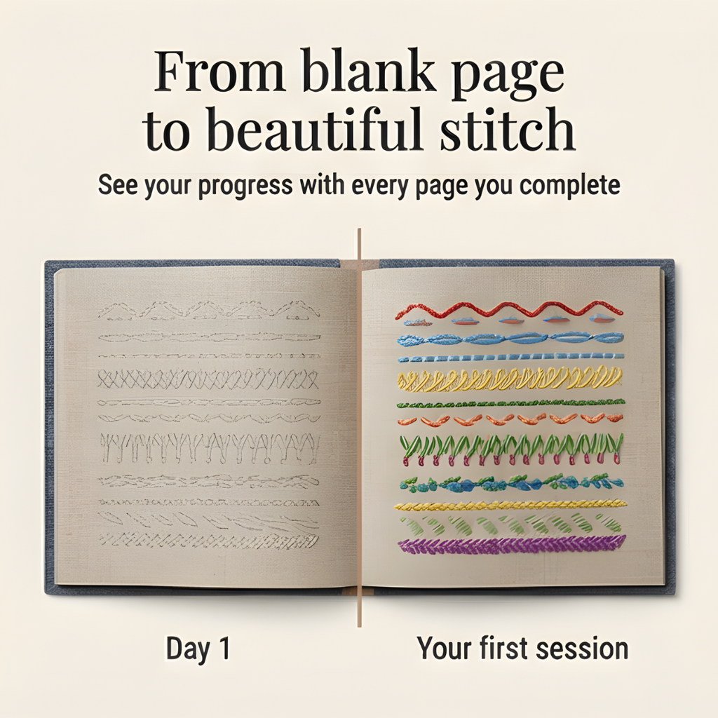 106-Stitch Embroidery Practice Book Kit - product view 6