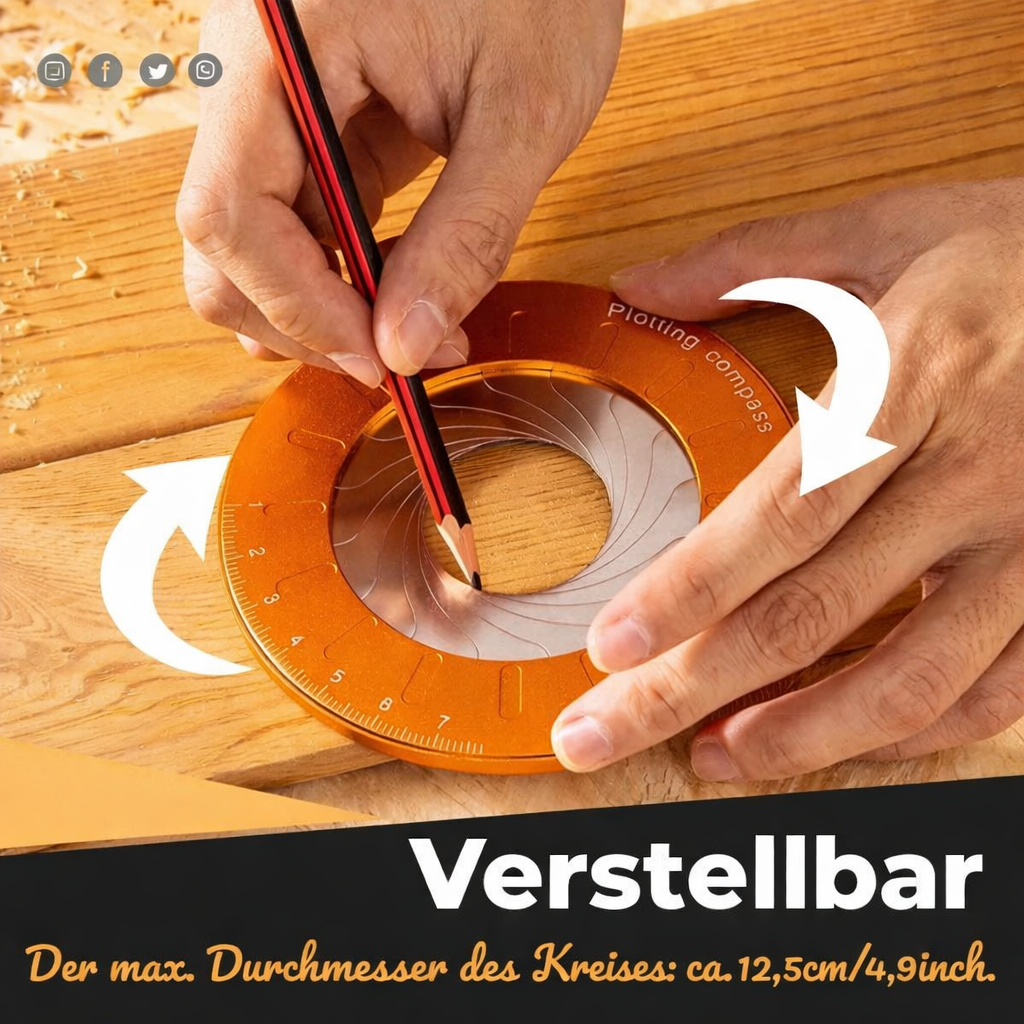 Adjustable Metal Circle Drawing Ruler - product view 2