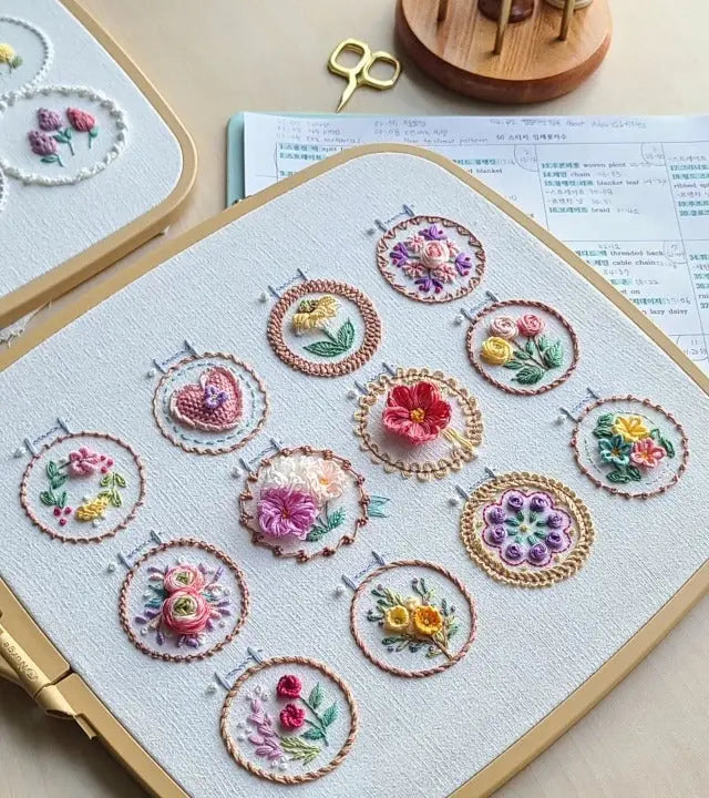 12-Design Floral Embroidery Starter Kit - product view 2