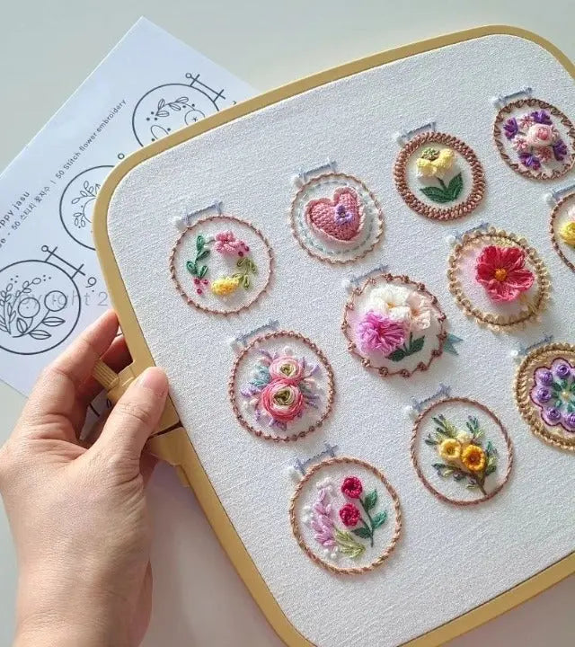 12-Design Floral Embroidery Starter Kit - product view 3